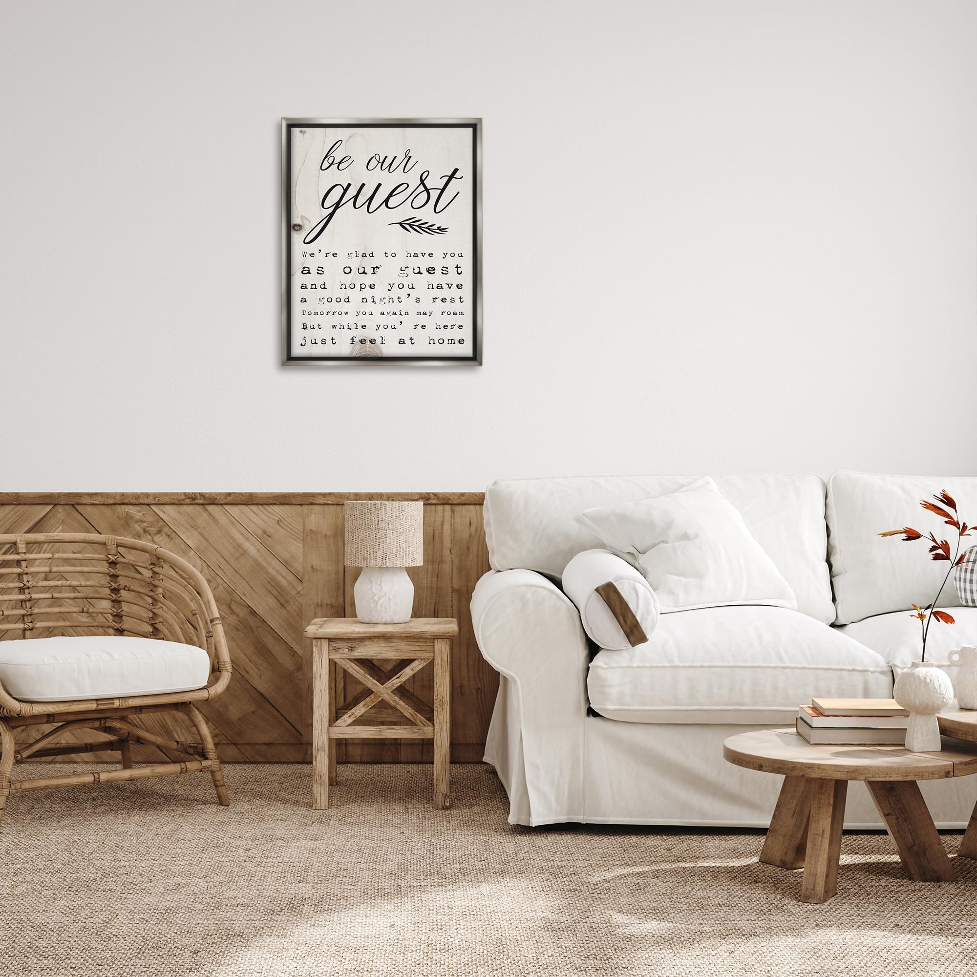 Stupell Industries 'Be Our Guest' Poem in Cursive - Elegant Wall Art by Daphne Polselli | Perfect for Home Decor, Living Room, Bedroom & Gift Ideas