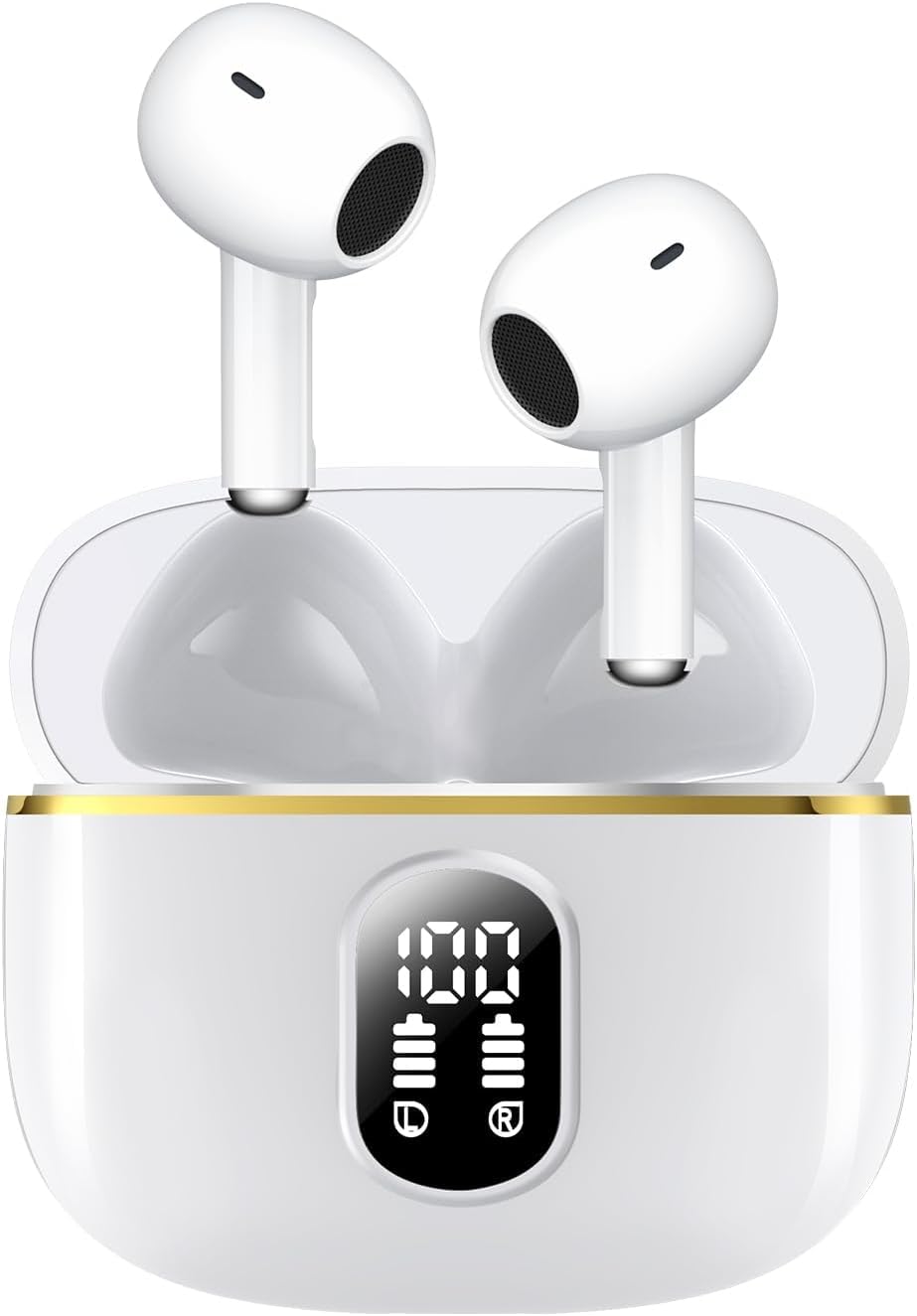 BOXSSROG Wireless Bluetooth 5.3 Headphones with ENC Noise Cancelling Mic, 42H Playtime, IPX6 Waterproof, HiFi Stereo Sound, LED Display, Touch Control - Perfect for Sports, Gym, Running & Travel (Compatible with iOS/Android)