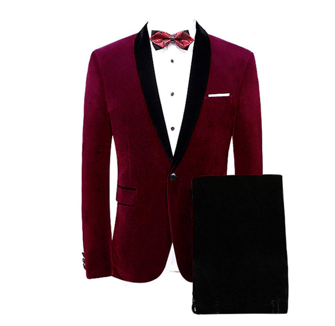 Men's Velvet Shawl Lapel 3-Piece Wedding Suit Set - Groom Tuxedo & Prom Blazer with Vest & Pants | Perfect for Formal Events, Evening Galas & Special Occasions