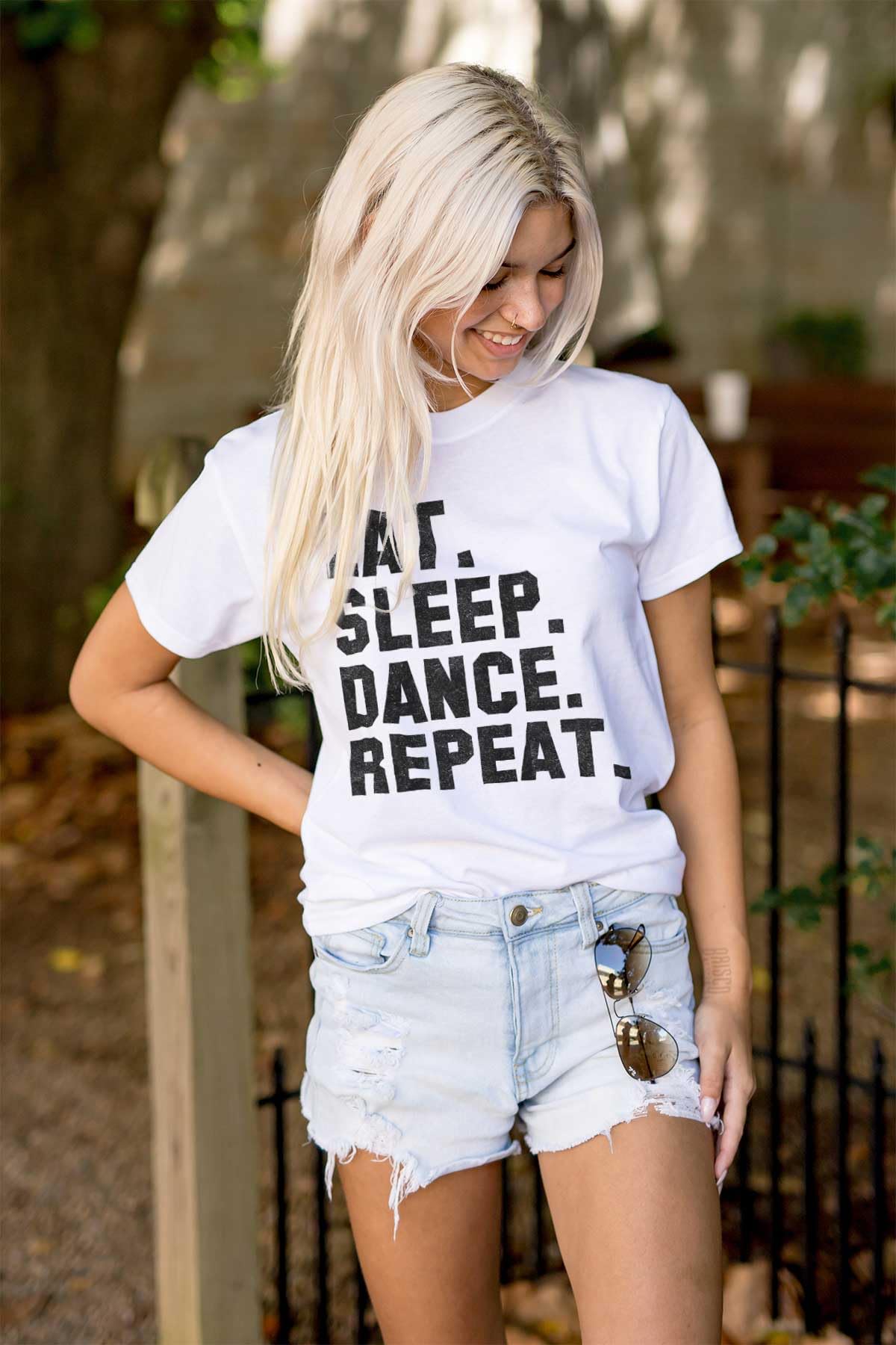 Eat Sleep Dance Repeat Women's Graphic T-Shirt - Dancer Lifestyle Tee for Casual Wear, Dance Practice & Everyday Outfits