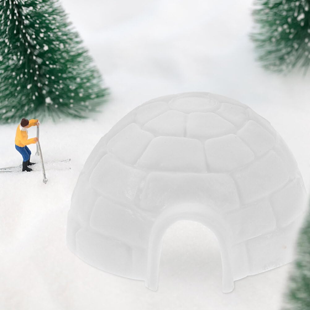 10pcs Mini Igloo Figurines - Lifelike Arctic Ice House Models for Dollhouse Decor, Cake Toppers & Micro Landscapes | Miniature Igloo Statues for Winter Scenes, Christmas Displays & Educational Toys