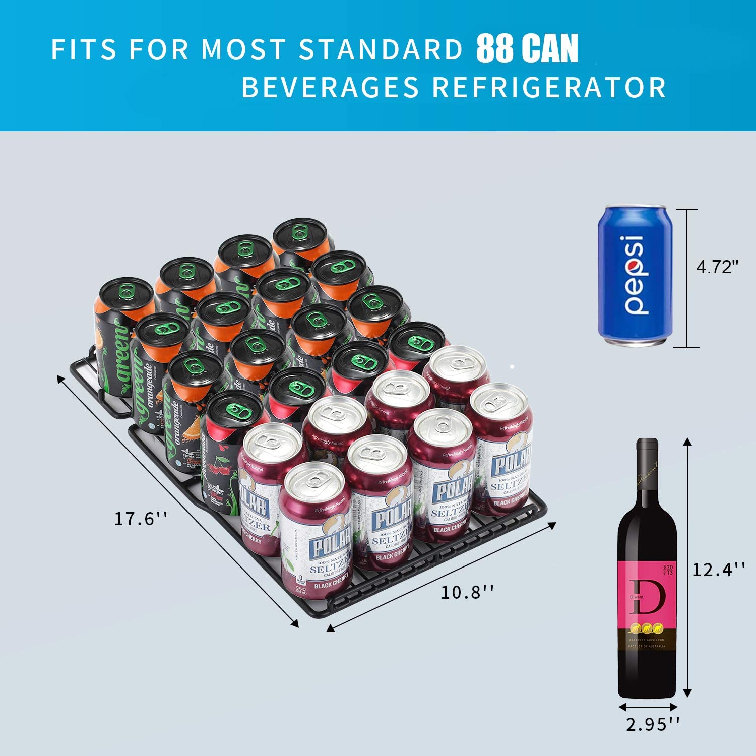 Antarctic Star W74C 15 Inch Mini Beverage Fridge - Digital Temperature Control with Memory Function - Perfect for Home Bars, Offices, and Dorm Rooms