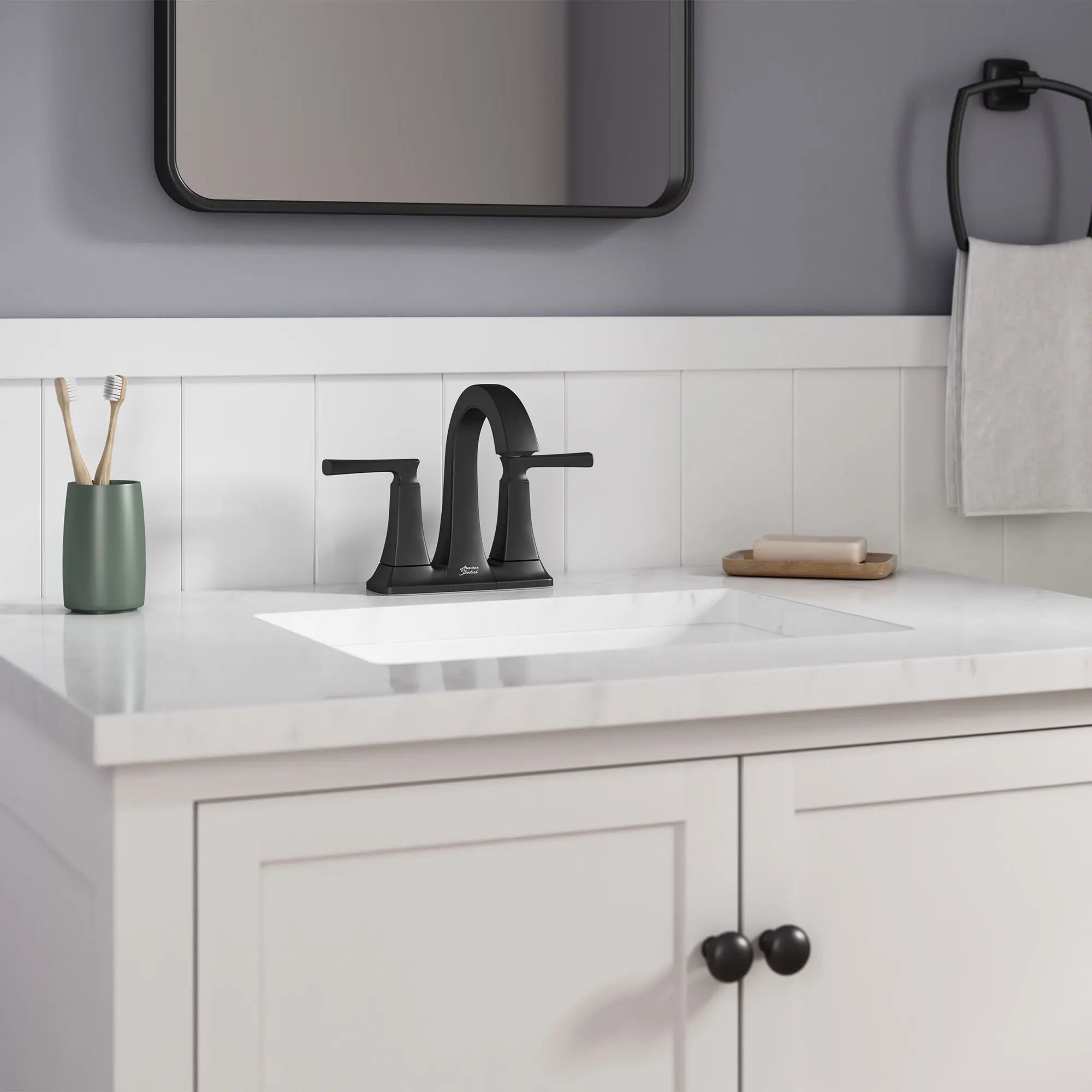 Belmeade 4 Inch Centerset Bathroom Faucet with Two Handles - Modern Water-Saving Design for Bathroom Sink, Vanity, and Powder Room Installation