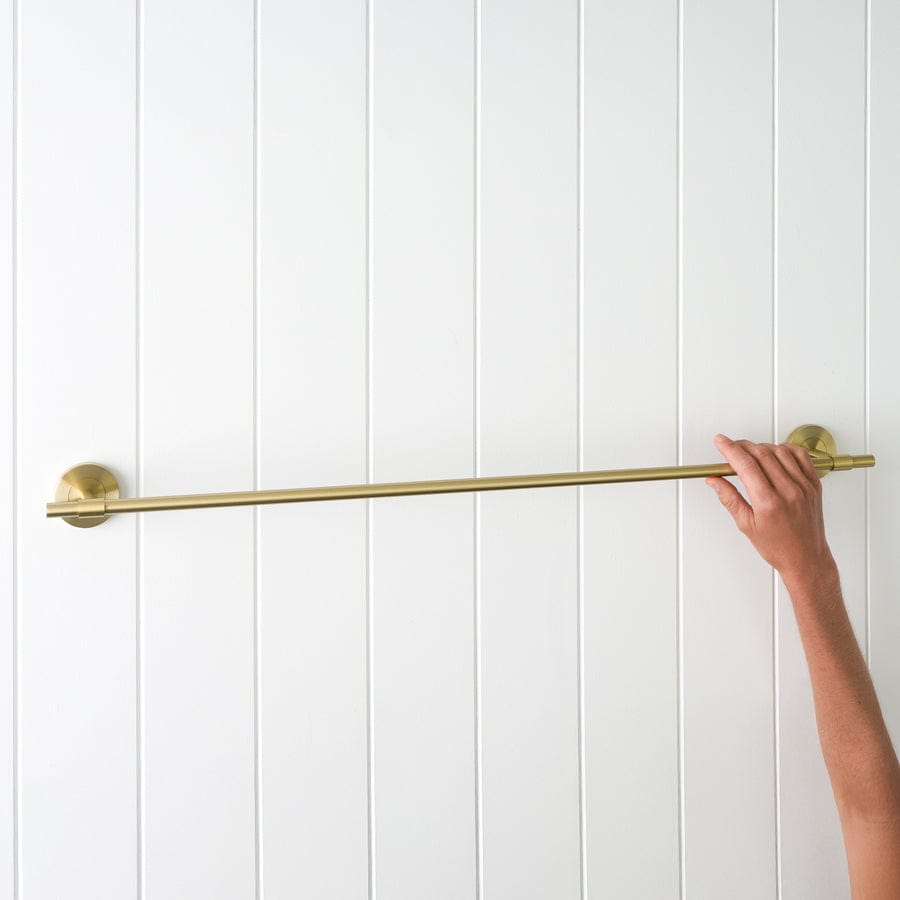 Premium Brushed Brass Towel Rail - Modern Bathroom & Kitchen Towel Holder for Stylish Home Decor | Durable & Rust-Resistant for Daily Use