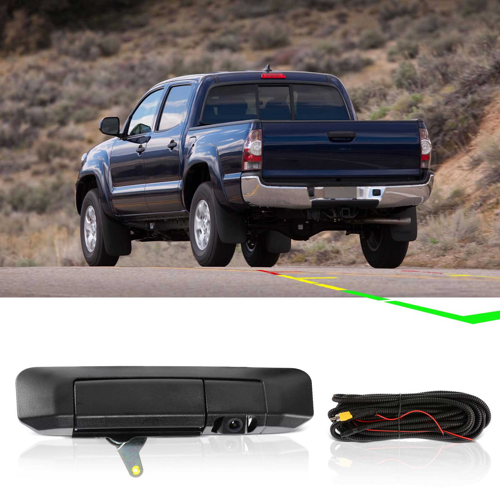 Toyota Tacoma 2005-2014 Rear View Backup Camera - Aftermarket Tailgate Handle Replacement with Parking Assist | Perfect for Off-Roading, Towing & Night Driving
