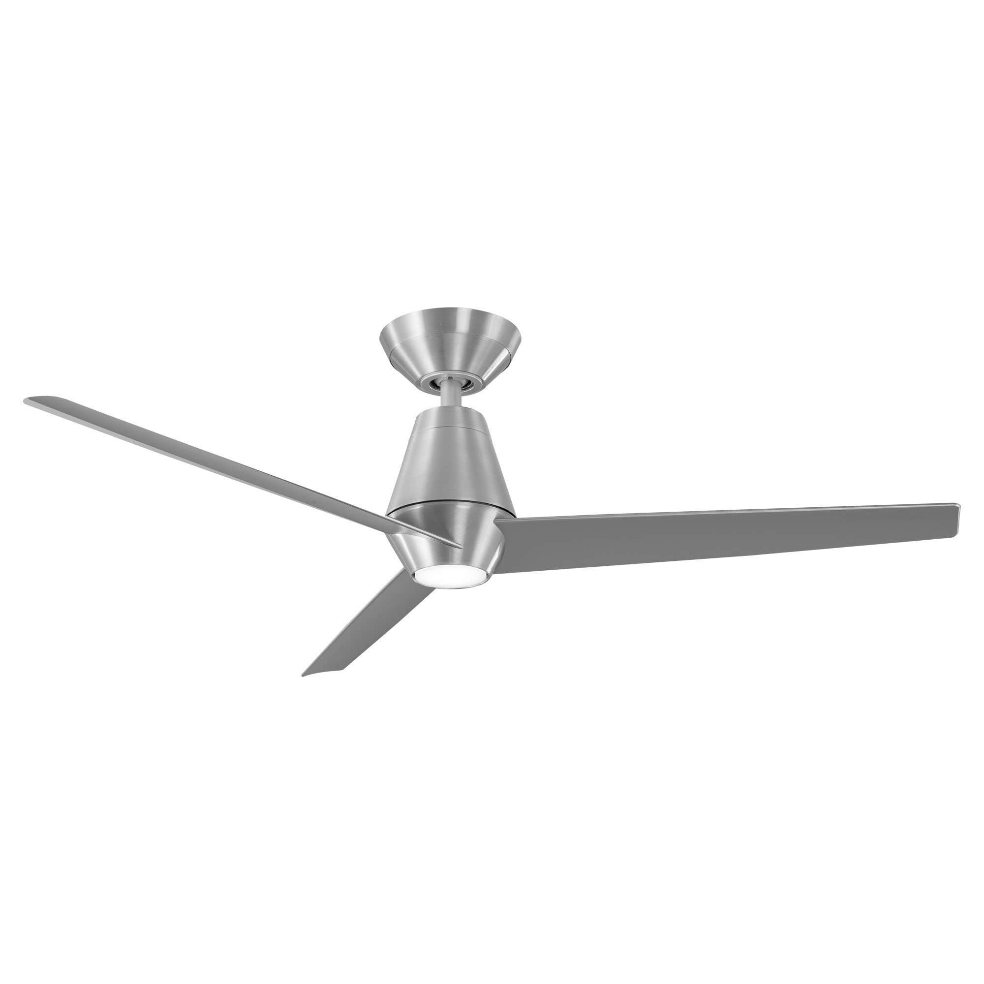 Slim Smart 3-Blade Ceiling Fan 52in Brushed Aluminum with 2700K LED Light Kit, Remote Control, Alexa & Google Assistant Compatible, Ideal for Living Room, Bedroom, and Patio