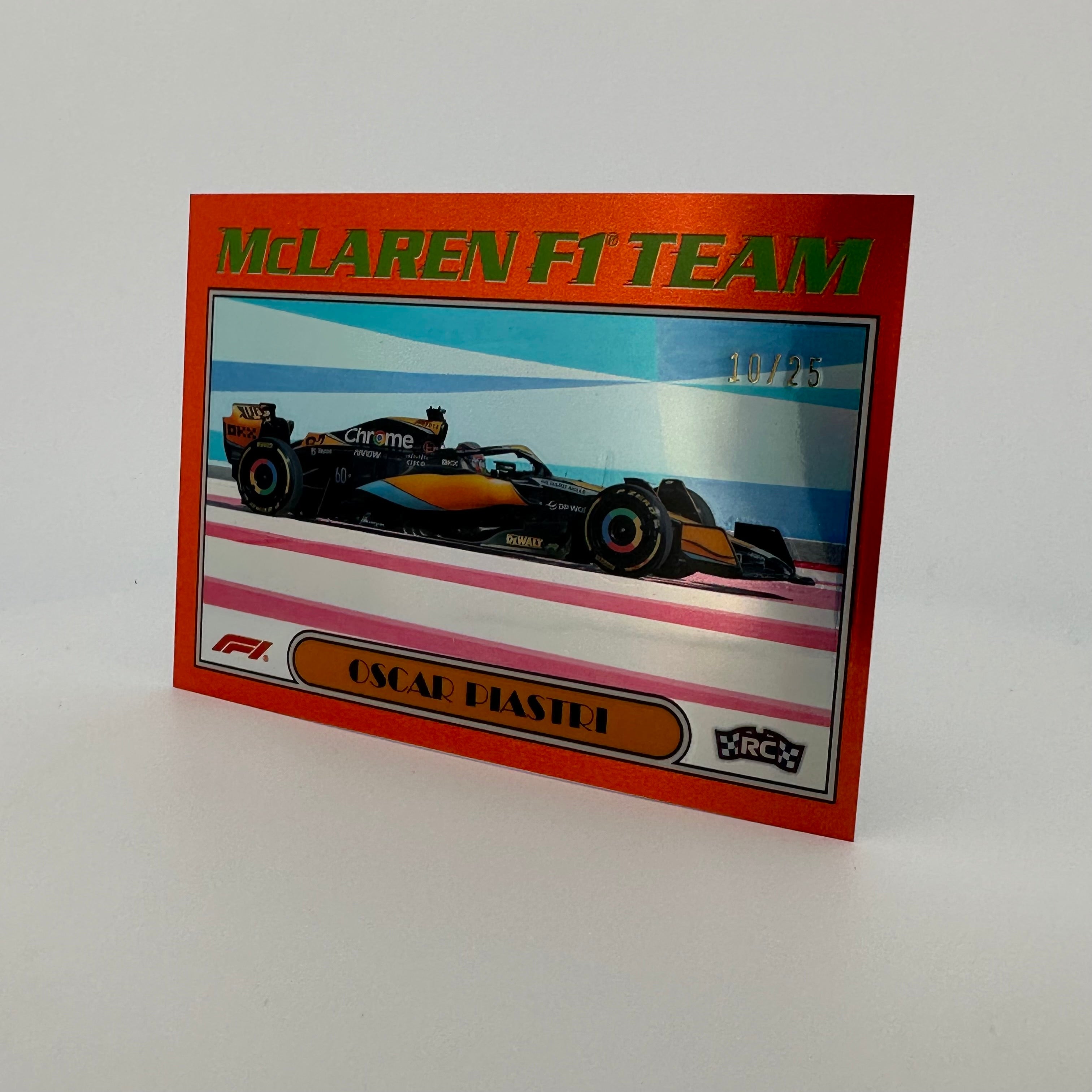 2023 Topps Chrome Oscar Piastri #AU77 Orange Refractor 10/25 - F1 Racing Collectible Card for Fans & Investors - Perfect for Trading, Display, and Memorabilia Collections
