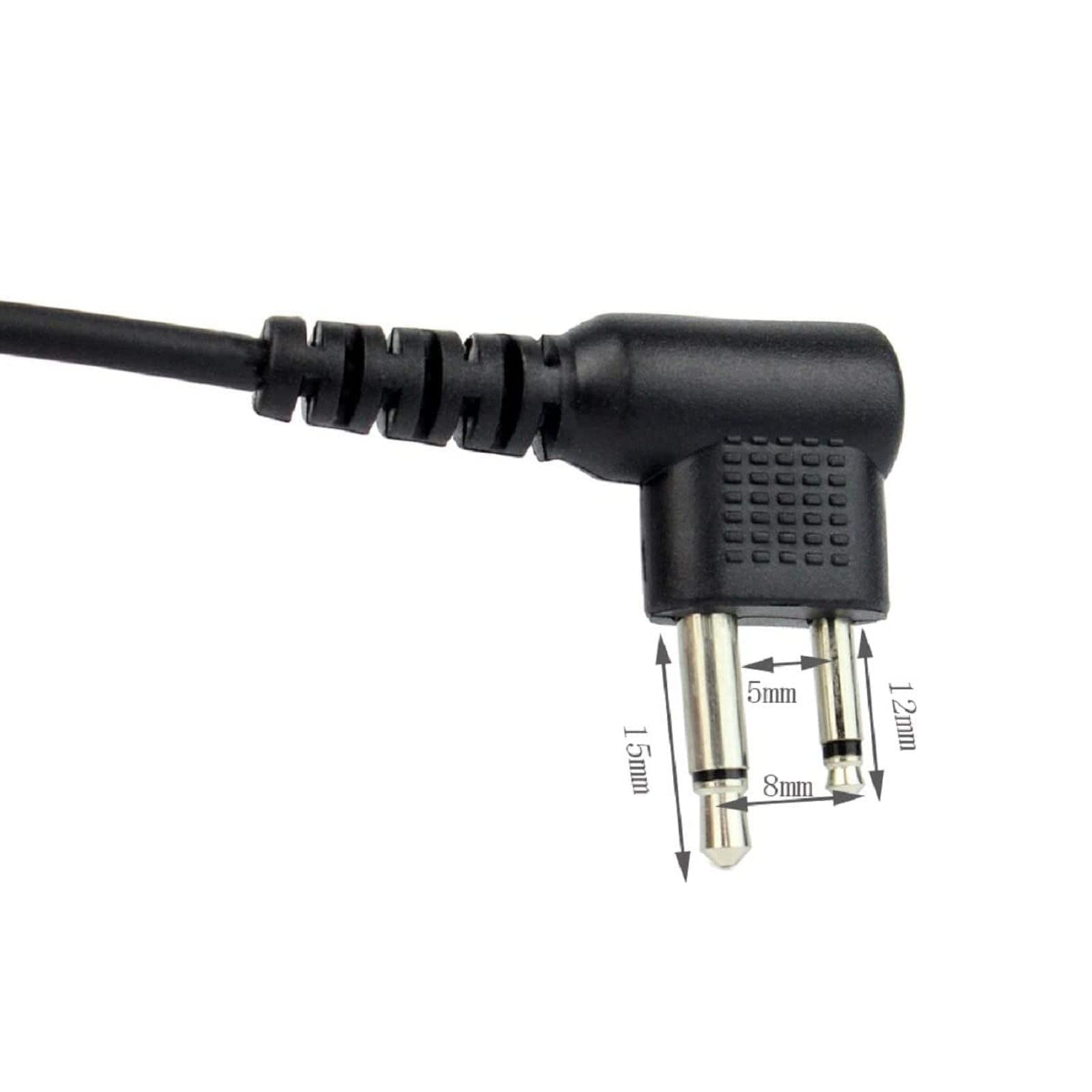 Retevis 2-Way Radio Earpiece with Microphone - 2 Pin Acoustic Tube Headset for Motorola CP200 CLS1110 RMU2040 GP2000 HYT TC-600 Walkie Talkies (1 Pack) - Ideal for Security, Construction & Event Communication