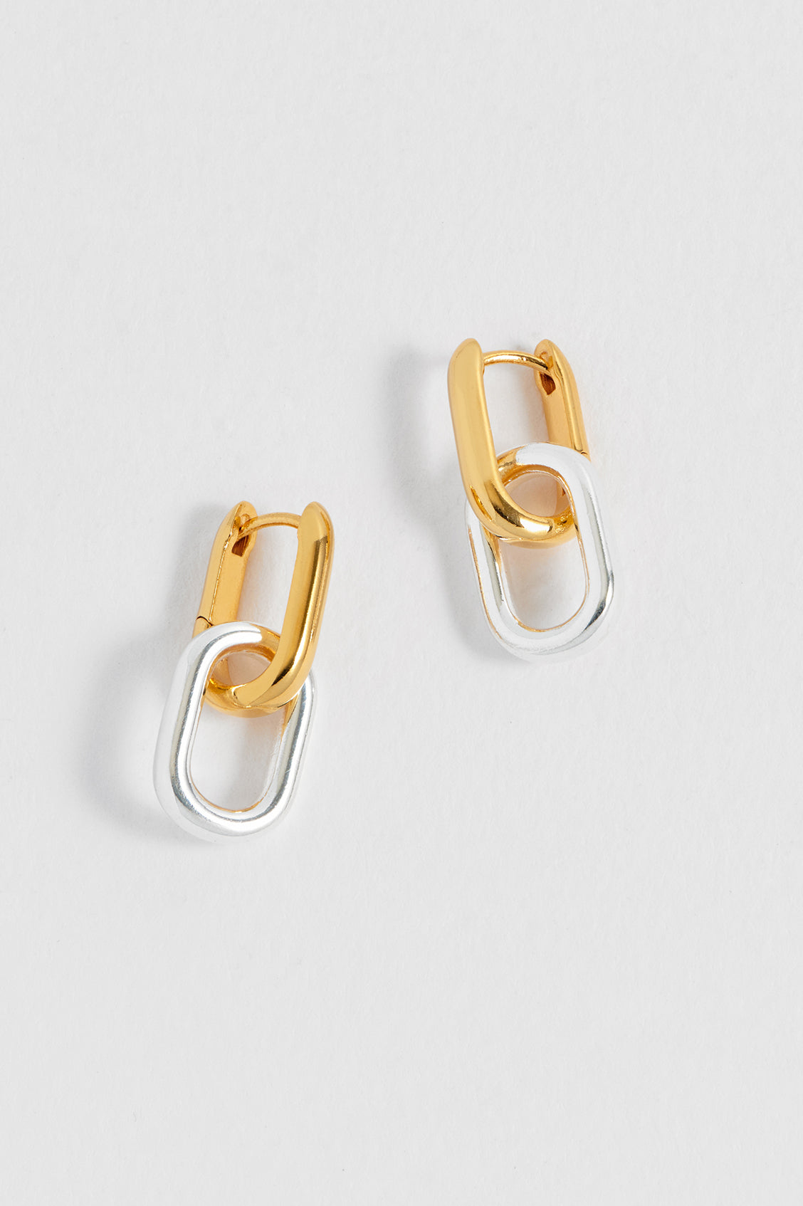 Mixed Link Hoops - Stylish Gold & Silver Chain Hoop Earrings for Women | Trendy Layered Dangle Earrings for Everyday Wear & Party Outfits