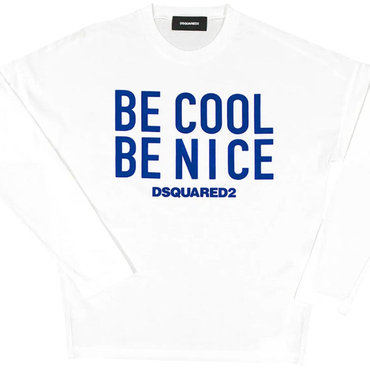 DSQUARED2 Be Cool Be Nice Graphic T-Shirt for Men - Casual Cotton Short Sleeve Tee - Perfect for Streetwear, Parties & Everyday Outfits