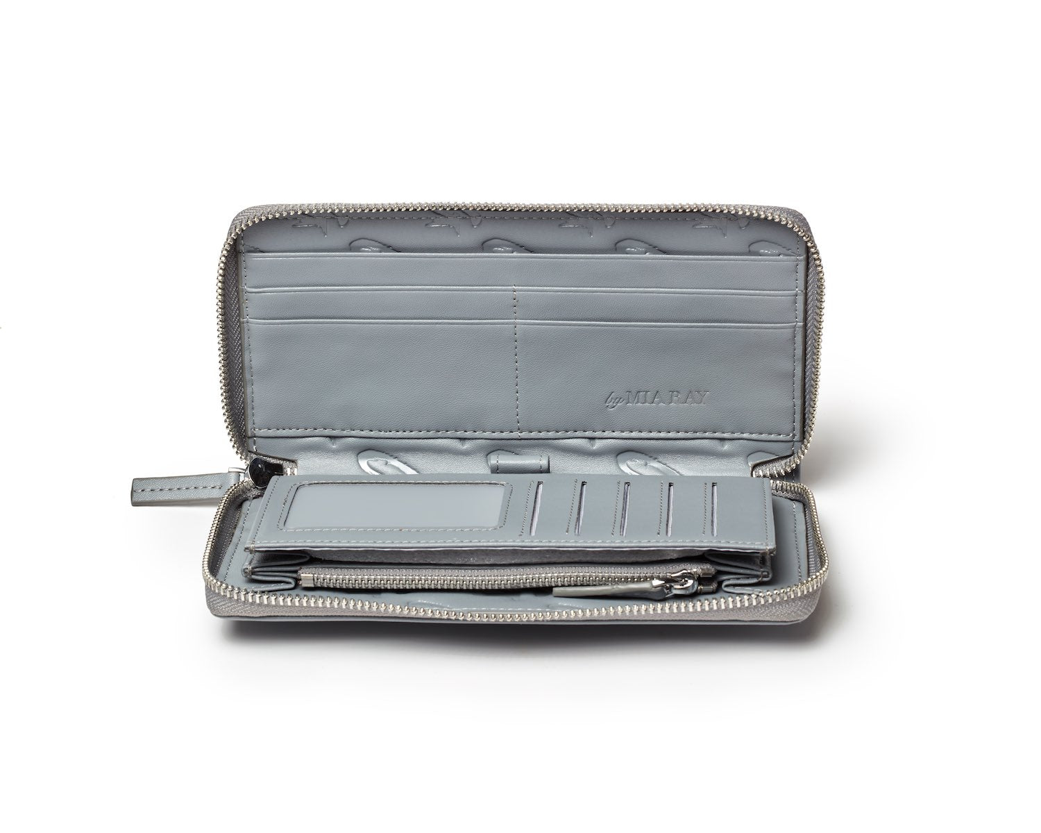 Premium Leather Signature Logo Wallet in Gray - Slim RFID Blocking Bifold Wallet for Men, Perfect for Everyday Use, Travel & Business