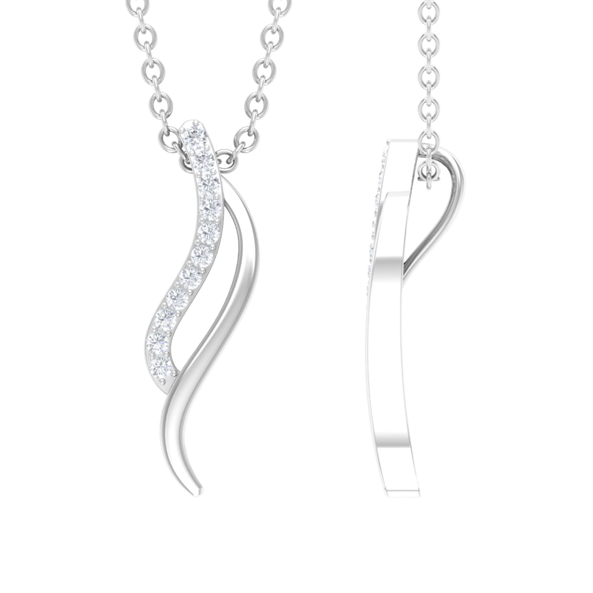 14K Solid Gold Diamond Leaf Pendant Necklace for Women - Elegant Minimalist Jewelry for Everyday Wear, Special Occasions & Gifts