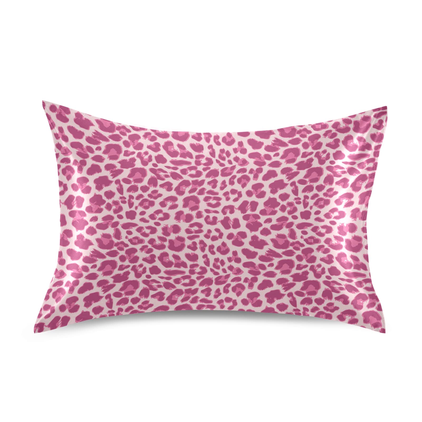 ALAZA Satin Pillowcase for Hair and Skin - Soft Pink Leopard Print Pillow Cover 26x20 Inches | Reduces Frizz & Wrinkles | Perfect for Bedroom Decor, Gift & Travel