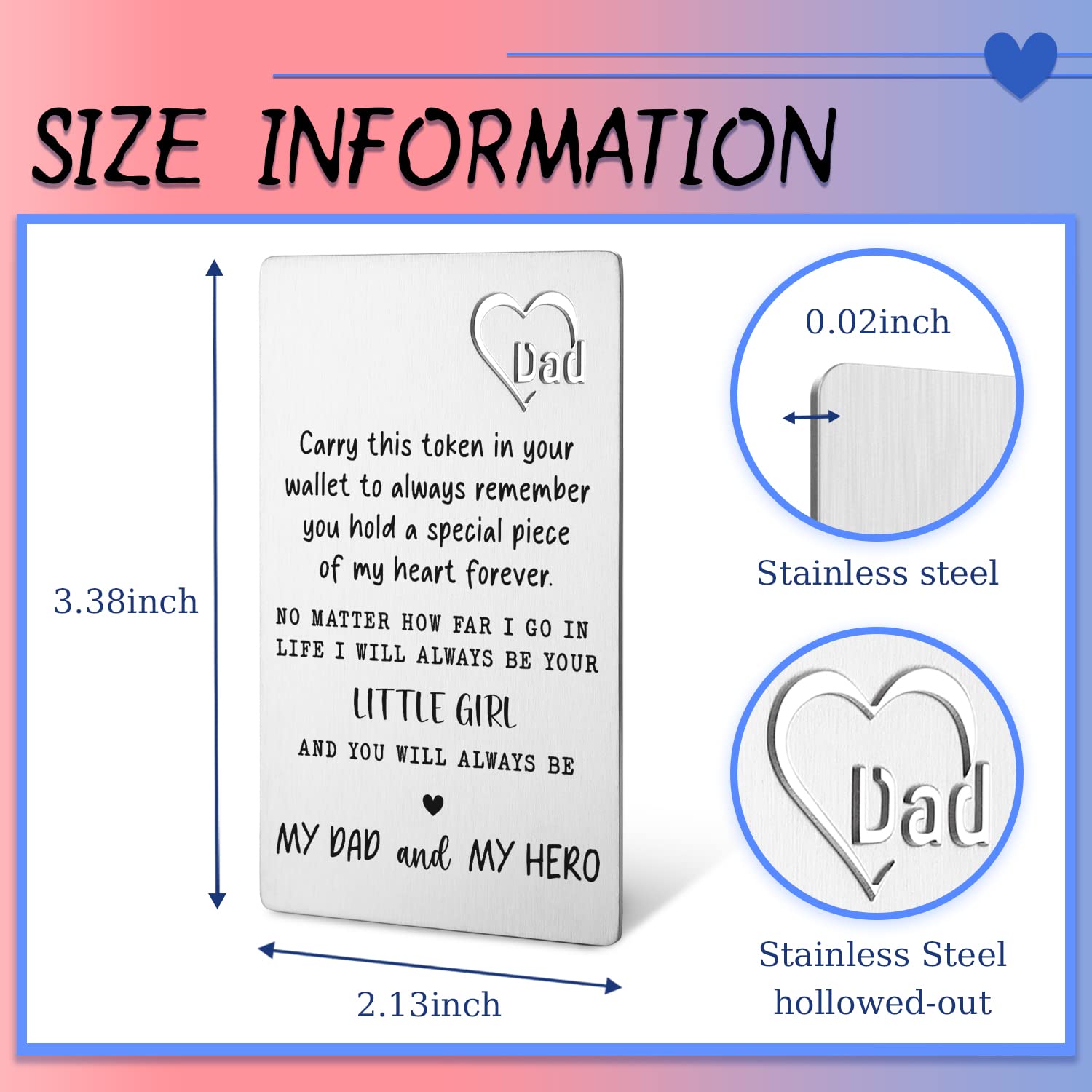 Engraved Anniversary Card for Dad - Funny Gift from Kids for Birthday, Christmas & Thanksgiving