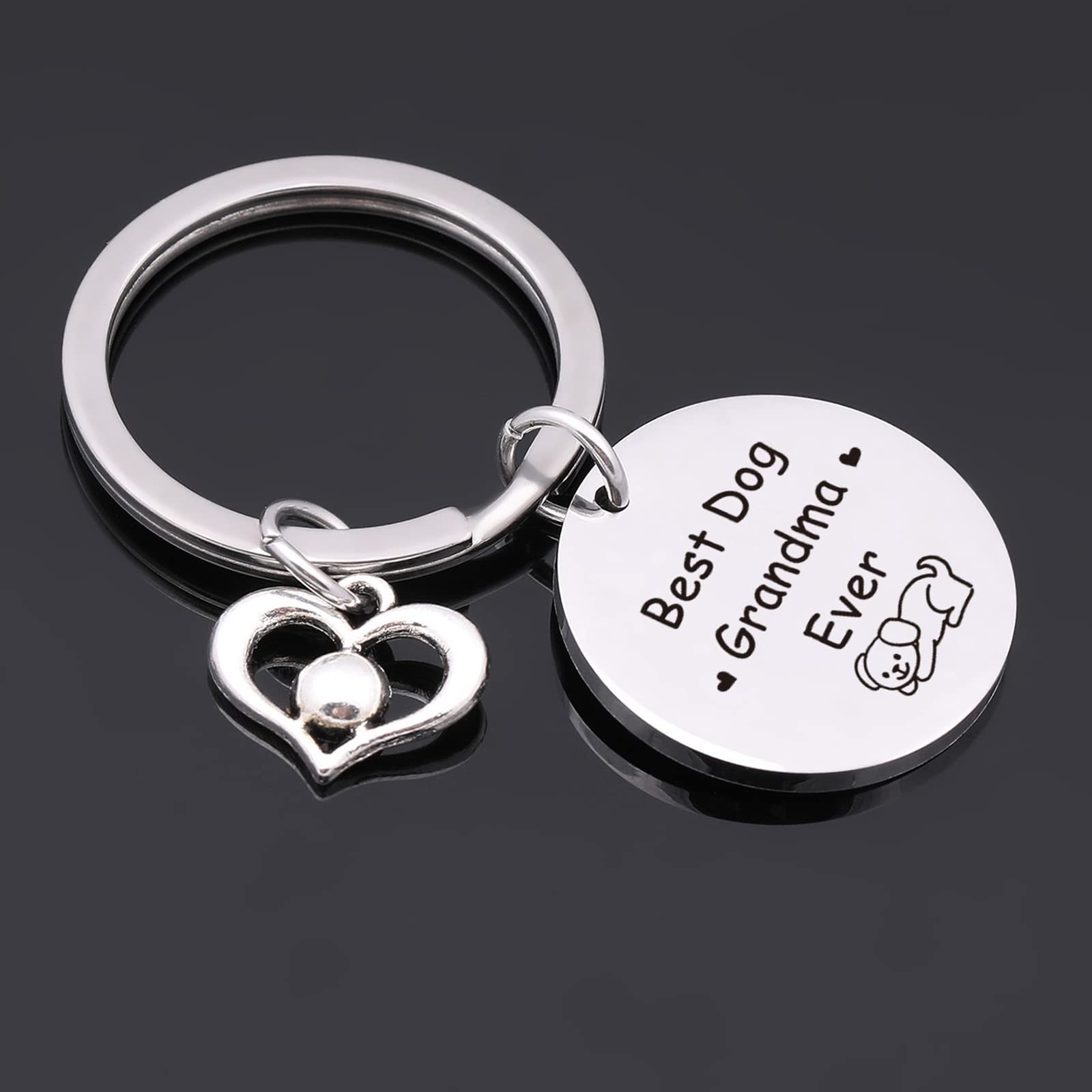 Dog Grandma Keychain - Cute Pet Lover Gift for Veterinarians & Dog Moms - Perfect for Dog Grandmothers - Great for Keyrings, Gifts & Everyday Use
