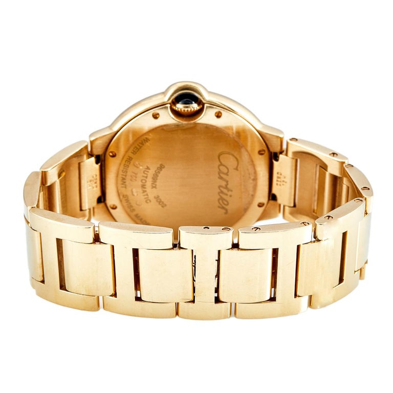 Cartier Ballon Bleu 36mm Yellow Gold Diamond Ladies Watch - Luxury Women's Timepiece for Formal Events & Special Occasions