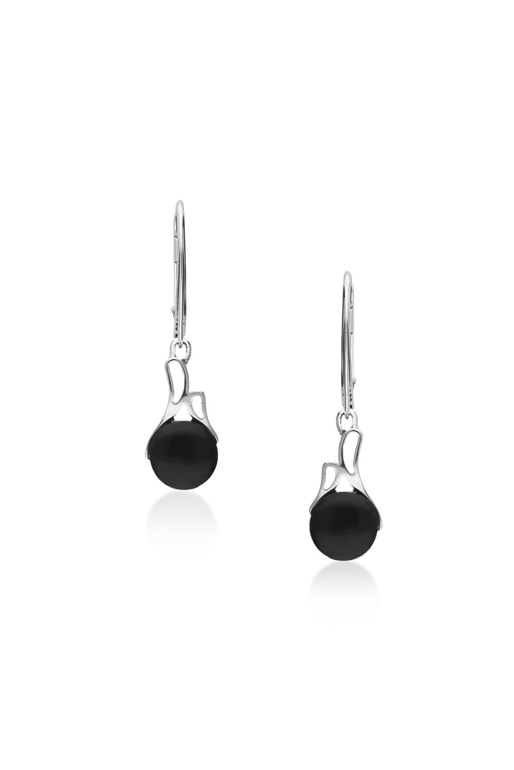 Whitby Jet Sterling Silver Drop Earrings – Elegant Designer Jewelry for Women | Perfect for Parties, Weddings & Special Occasions