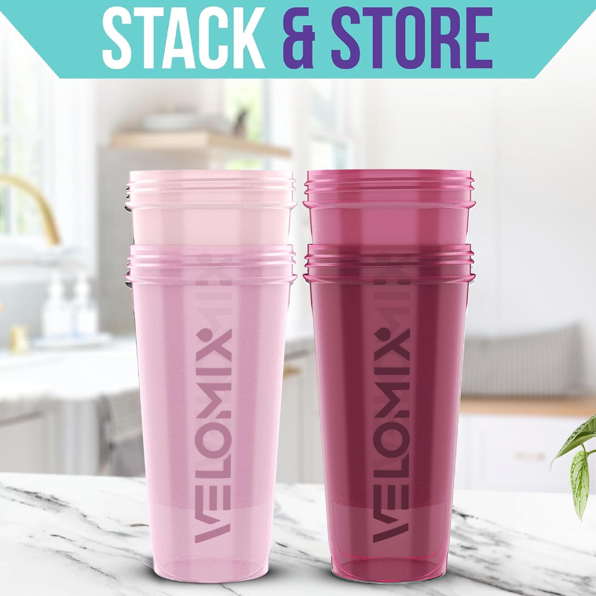 4-Pack 28oz Protein Shaker Bottles with Wire Whisk - Leakproof Gym Water Bottles for Protein Powder & Pre-Workout - Perfect for Bodybuilding, Fitness & Post-Workout Recovery (Burgundy Frost)
