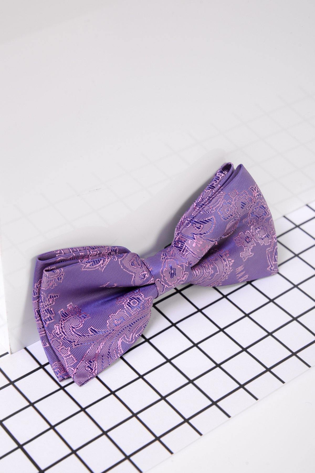 Kids' Purple Paisley Print Bow Tie - Adjustable Neckband for Boys & Girls - Perfect for Weddings, Parties & Formal Events