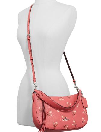Coach Floral Print Leather Sutton Crossbody Bag for Women - Stylish & Lightweight Purse for Everyday Use, Travel, and Date Nights