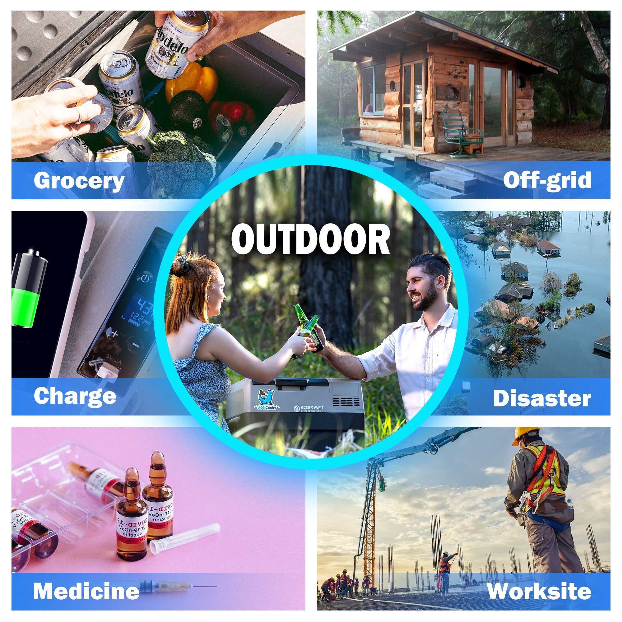Acopower LionCooler Pro PX50 50L/52QT Portable Solar Fridge Freezer with Battery - Perfect for Camping, Road Trips & Outdoor Adventures