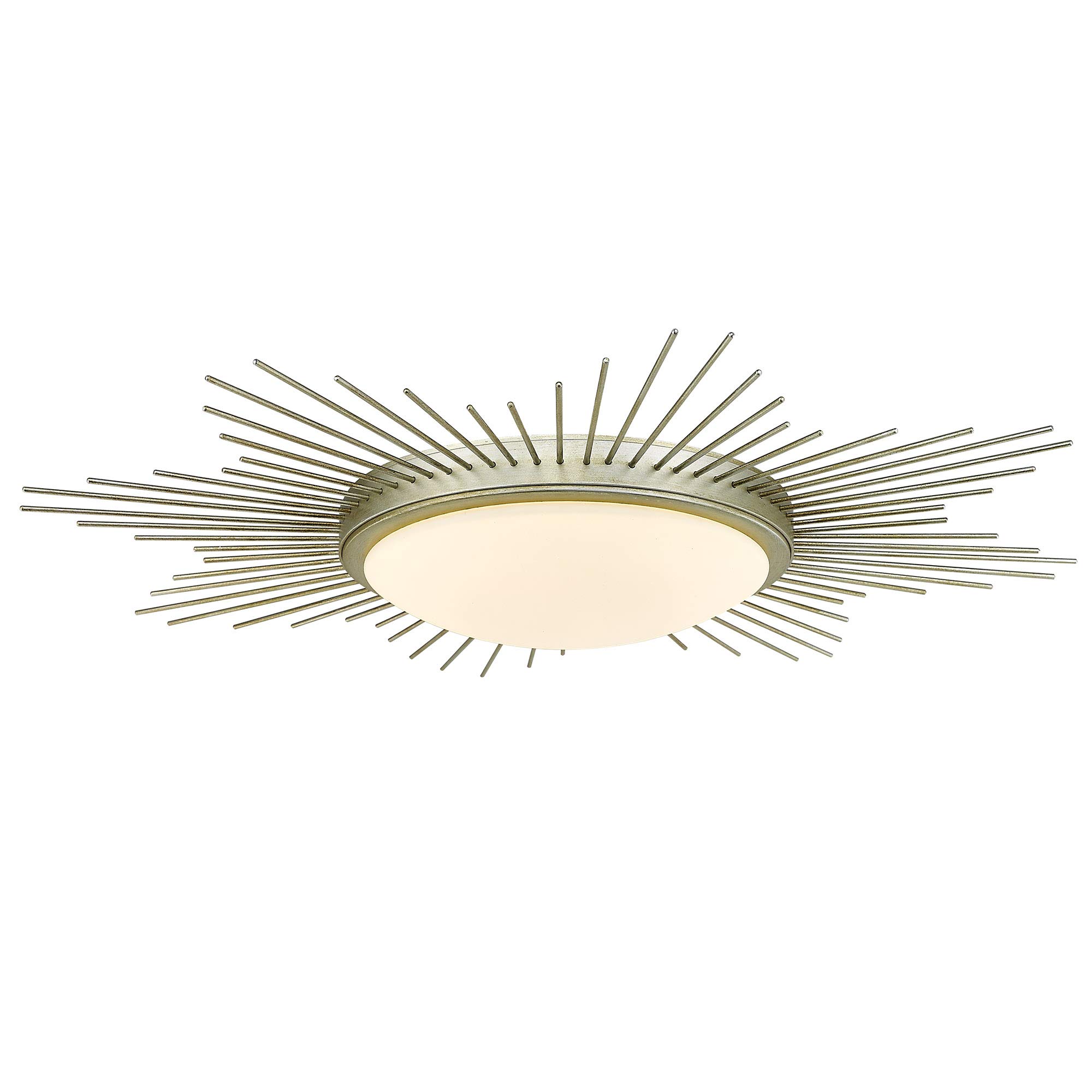 Golden Lighting Kieran Flush Mount Ceiling Light - White Gold Finish with Opal Glass Shade - Perfect for Bedroom, Hallway & Kitchen Lighting