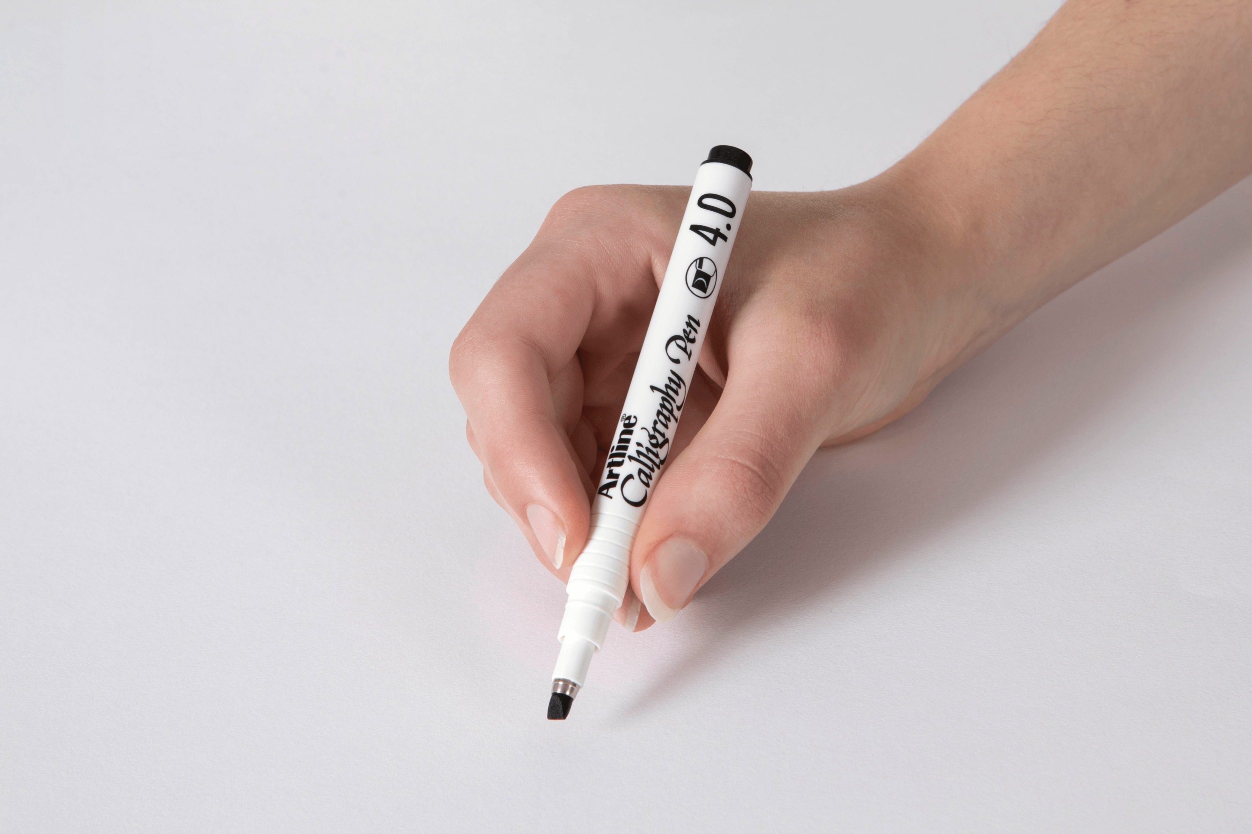 Artline 244 Calligraphy Pen 4mm Black - Pack of 12 - Perfect for Hand Lettering, Scrapbooking & DIY Craft Projects