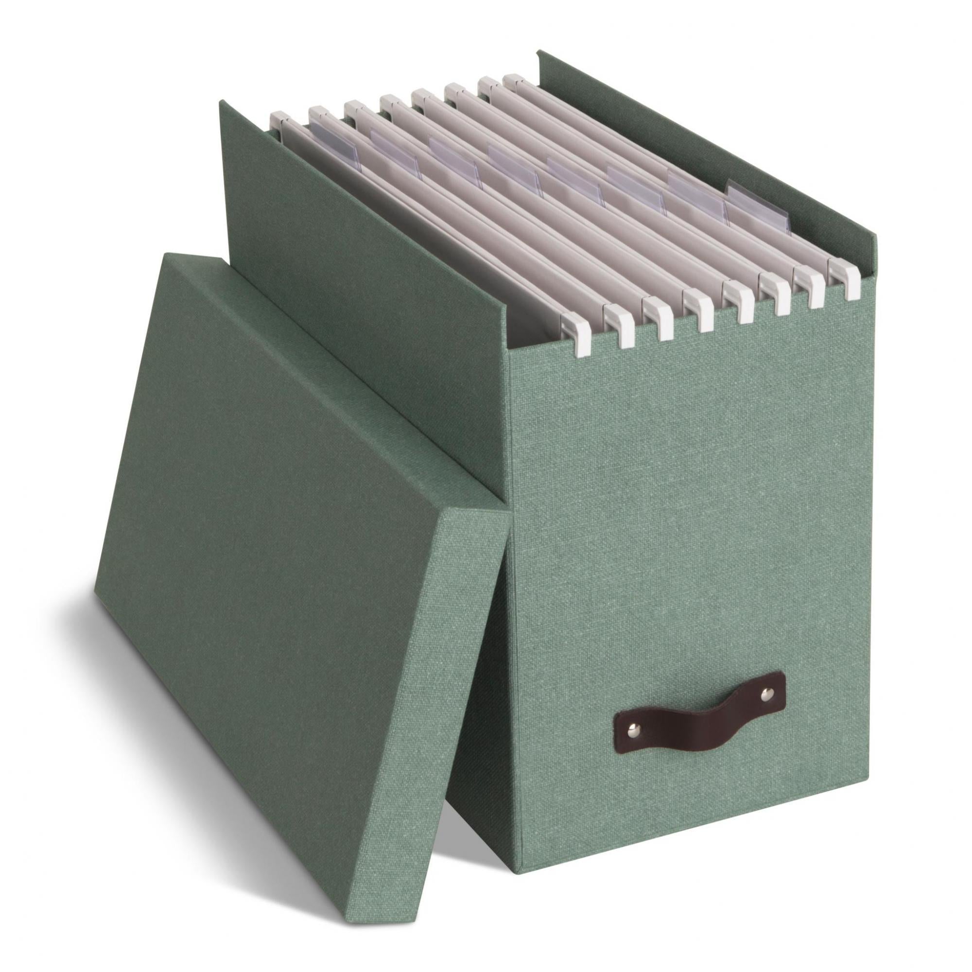 Johan File Box - Soft Teal Storage Organizer for Office, Home & School | Document Filing & Paper Organization Solution
