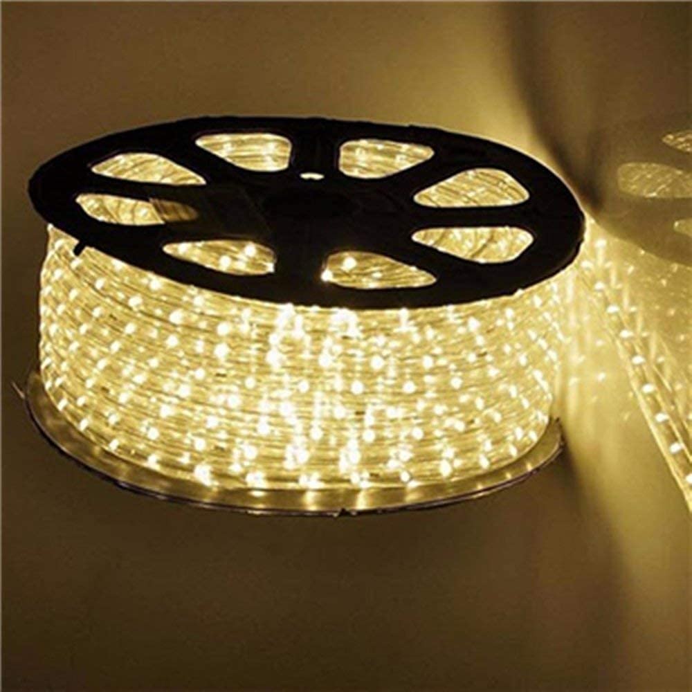 Qulaten 150ft LED Rope Lights - Waterproof Connectable String Lights for Indoor & Outdoor Use - Warm White Decorative Lighting for Backyards, Gardens, Parties & Holiday Decorations