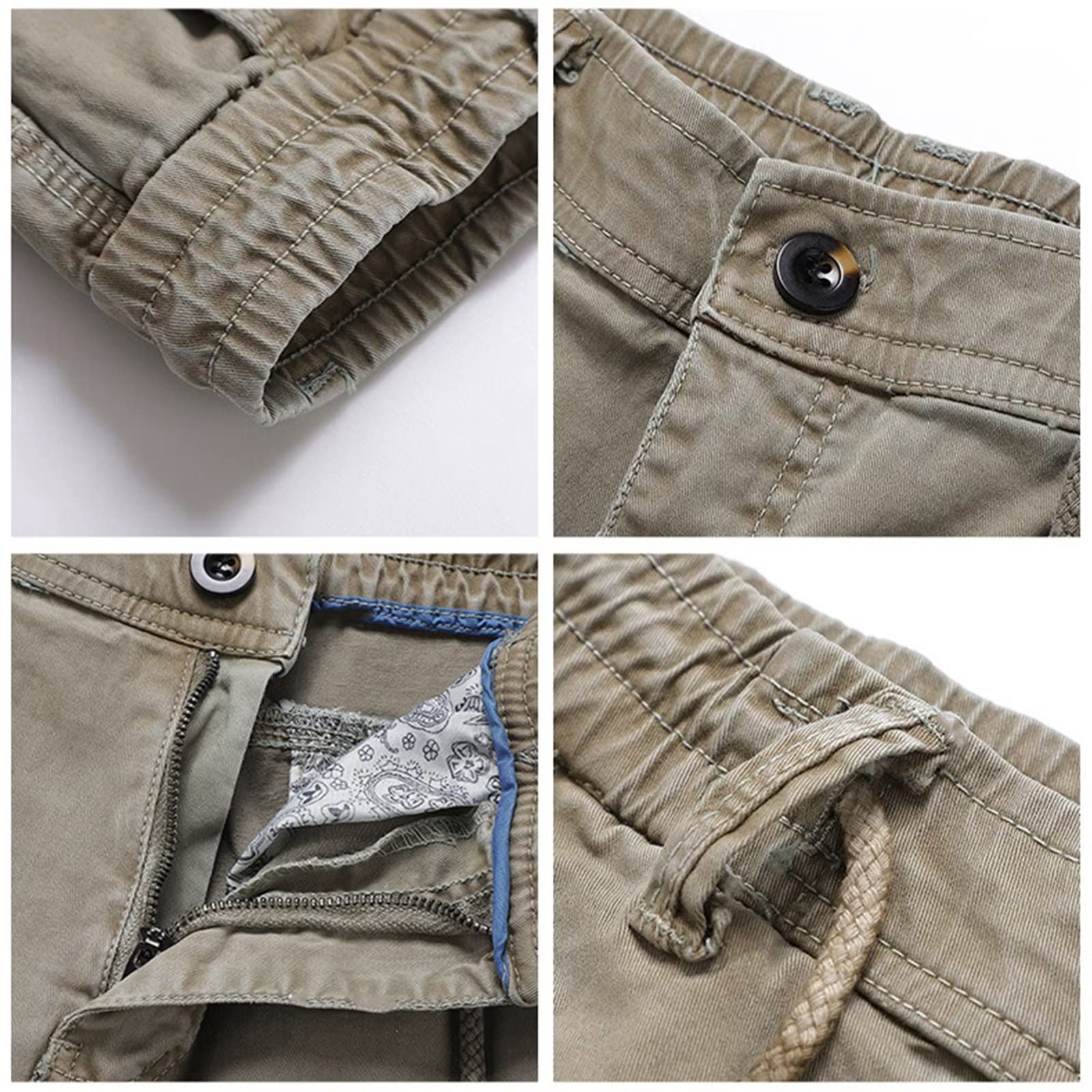 100% Cotton Men's Outdoor Hiking Cargo Pants with Multi-Pockets - Durable Combat Work Trousers & Joggers for Hiking, Camping, and Outdoor Adventures