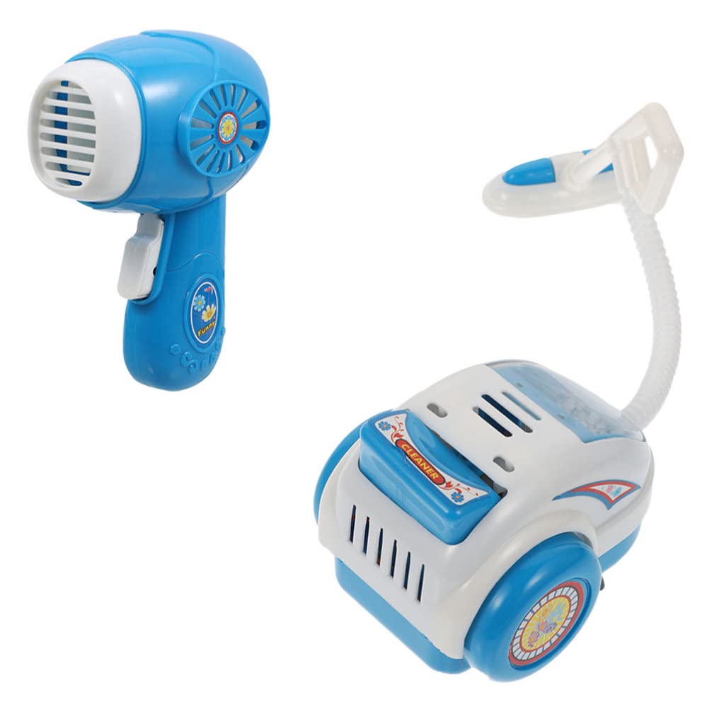 BESPORTBLE Kids Cleaning Toy Set - Electric Pretend Play Vacuum Cleaner & Hair Dryer for Toddlers - Role Play Housekeeping Toys for Children - Perfect for Indoor Pretend Play & Learning Household Chores