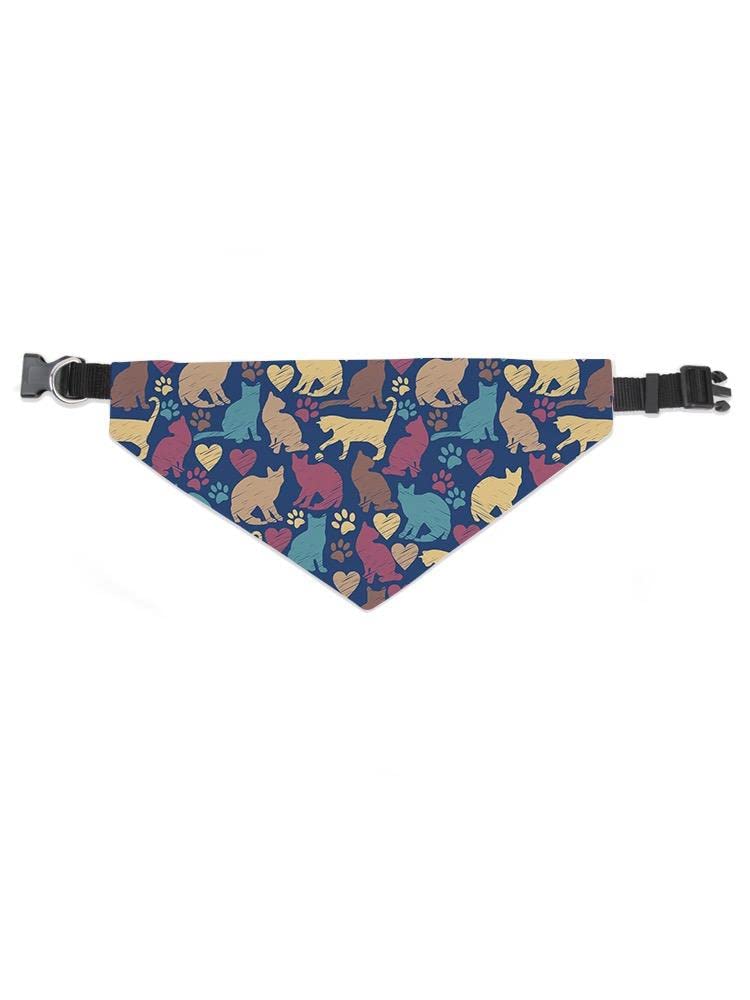 Pastel Chalk Cat Drawing Pattern Pet Bandana - Soft & Stylish Dog & Cat Bandana for Small & Medium Pets - Perfect for Daily Walks, Photo Shoots & Special Occasions