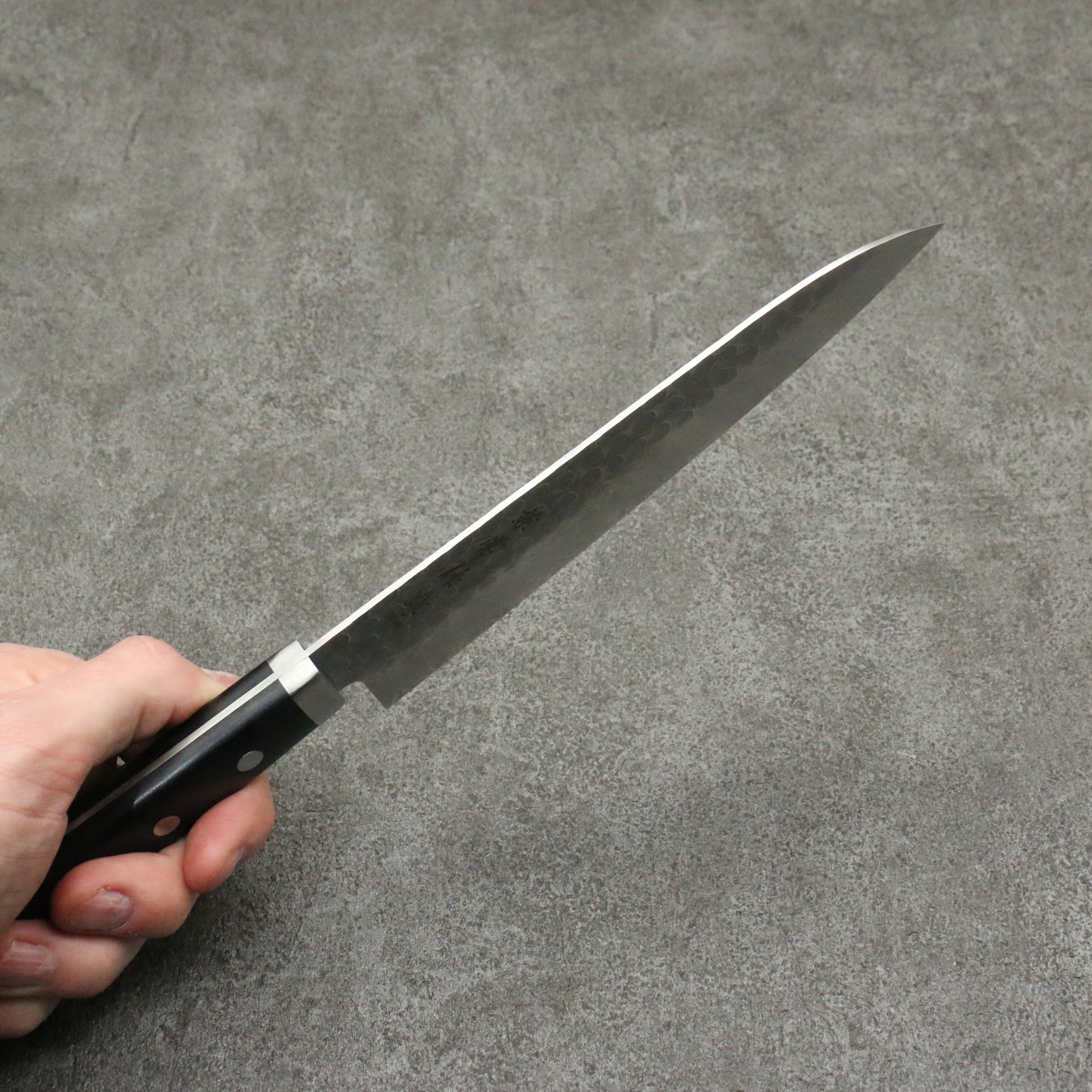 Kanetsune VG1 Hammered Gyuto 180mm Japanese Chef Knife with Black Pakkawood Handle - Perfect for Sushi, Meat Cutting & Professional Kitchen Use
