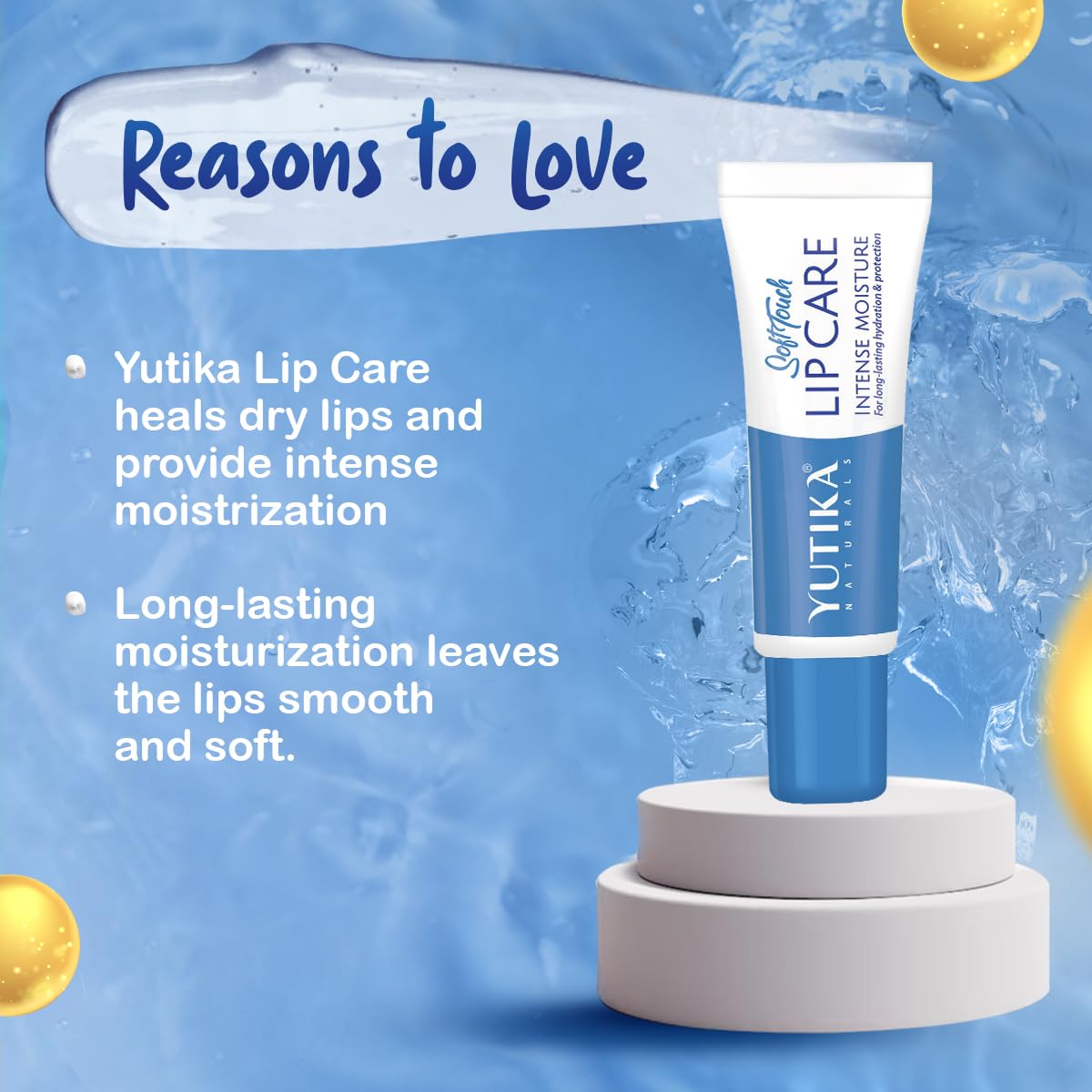 Yuthika Soft Touch Moisturizer for Face & Body - Non Greasy Hydrating Cream for Dry Skin with Lip Balm (100ml Face Cream + 2x10g Lip Care) - Perfect for Daily Skincare Routine & Travel Essentials