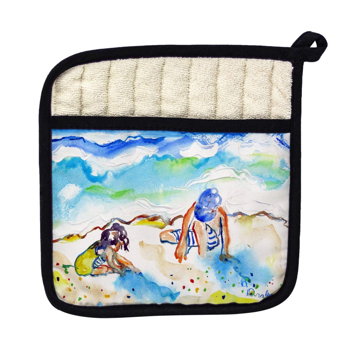 Betsy Drake PT846 Heat Resistant Sand Pot Holder - Oven Mitt & Kitchen Accessory for Cooking, Baking & Grilling - Perfect for Hot Dishes, BBQ & Outdoor Picnics