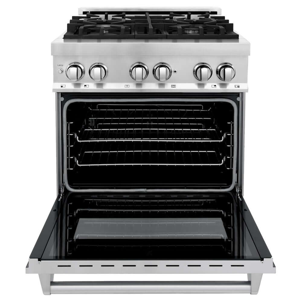 ZLINE 30-inch Stainless Steel Dual Fuel Range Kitchen Package with Convertible Range Hood & 24