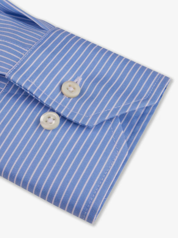 Premium STENSTROMS Blue Striped Dress Shirt for Men - Formal Business Attire & Office Wear - Perfect for Weddings, Interviews & Professional Events