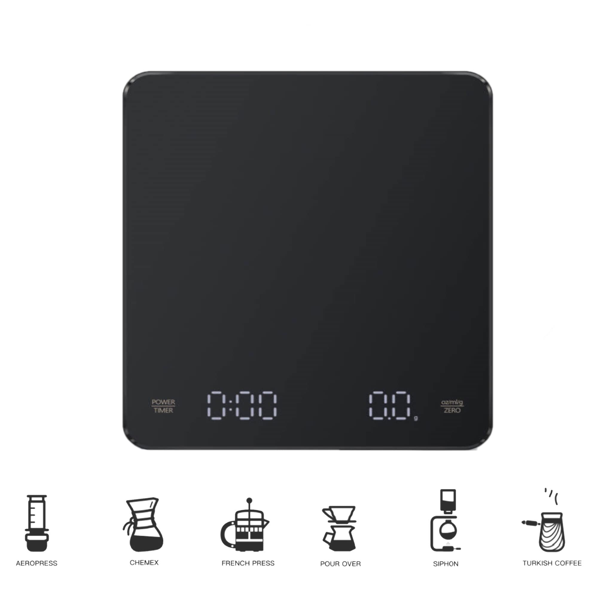 Premium Digital Coffee Scale with Built-in Timer & Auto-Start Function - Perfect for Pour Over, Espresso, and Home Barista Brewing