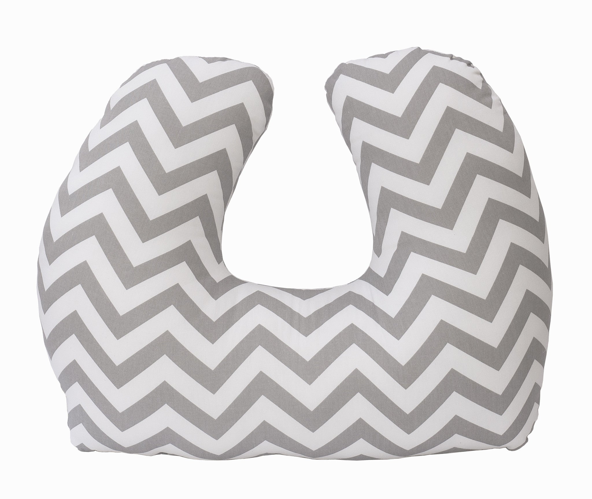 Baby Nursing and Play Cushion - Soft Grey Chevron Design for Comfortable Feeding & Tummy Time - Perfect for Newborns & Infants