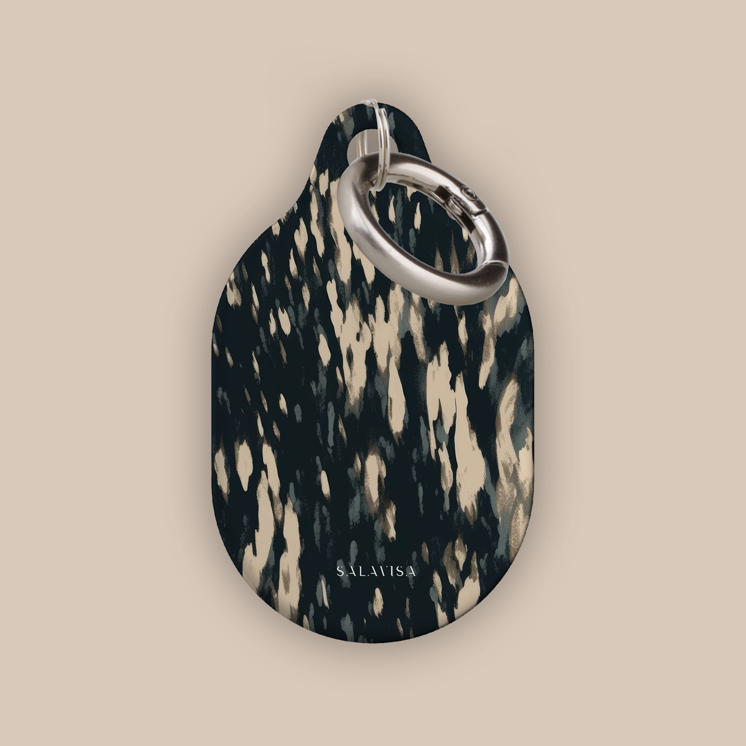 Leather AirTag Holder with Dark Texture - Secure & Stylish Keychain for Apple AirTag, Perfect for Keys, Wallets & Luggage Tracking
