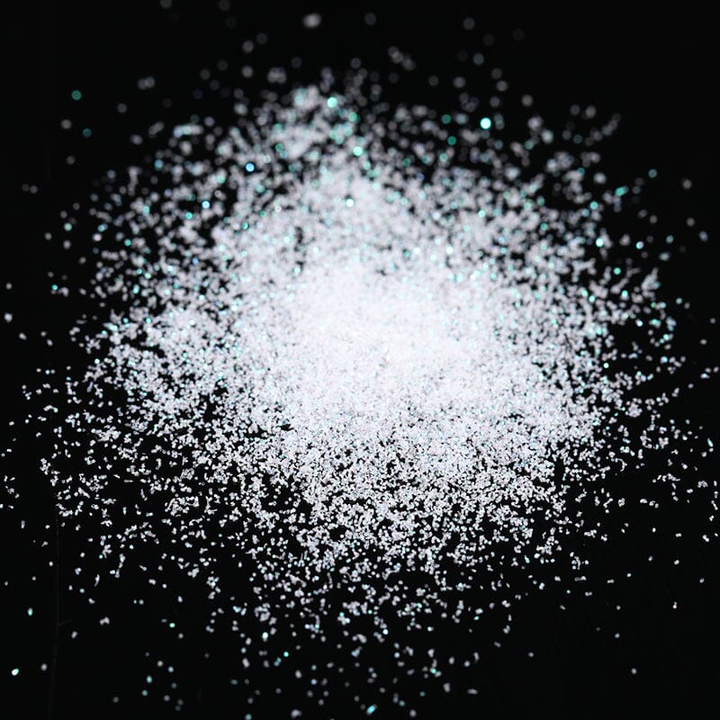White Gradient Woolen Glitter Nail Powder #8002 - Professional Nail Art Supplies for DIY Manicure, Salon & Party Makeup