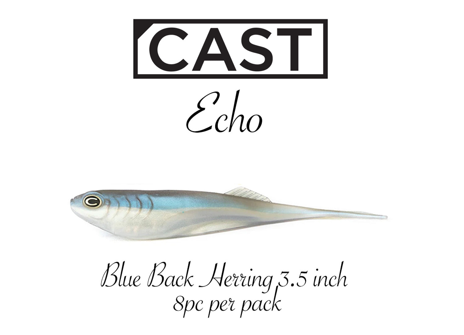CAST Echo Soft Plastics - Premium Fishing Lures for Bass, Trout & Walleye | Slow Sinking Bait for Freshwater & Saltwater Fishing | Ideal for Casting, Jigging & Trolling Techniques