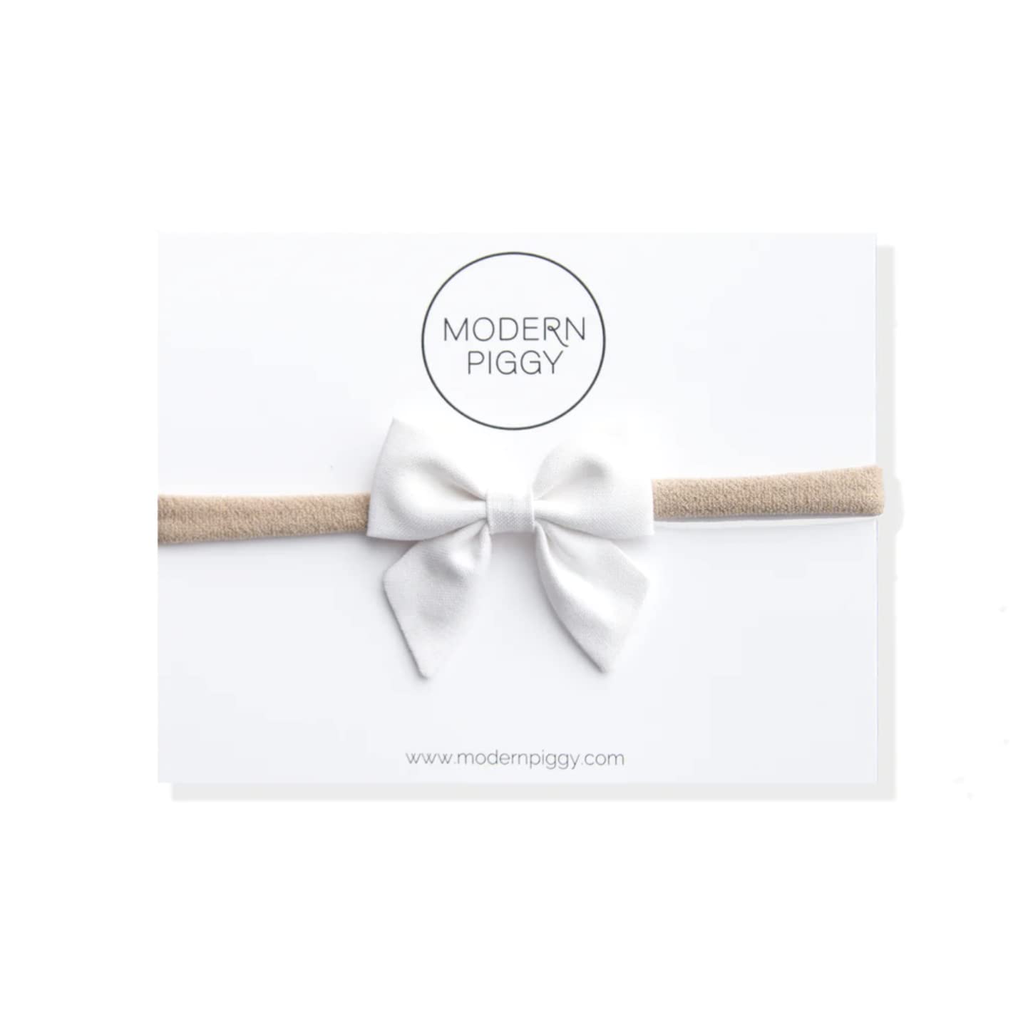 Mini Piggy Bow Headband True White - Adorable Hair Accessory for Kids, Babies, and Party Events