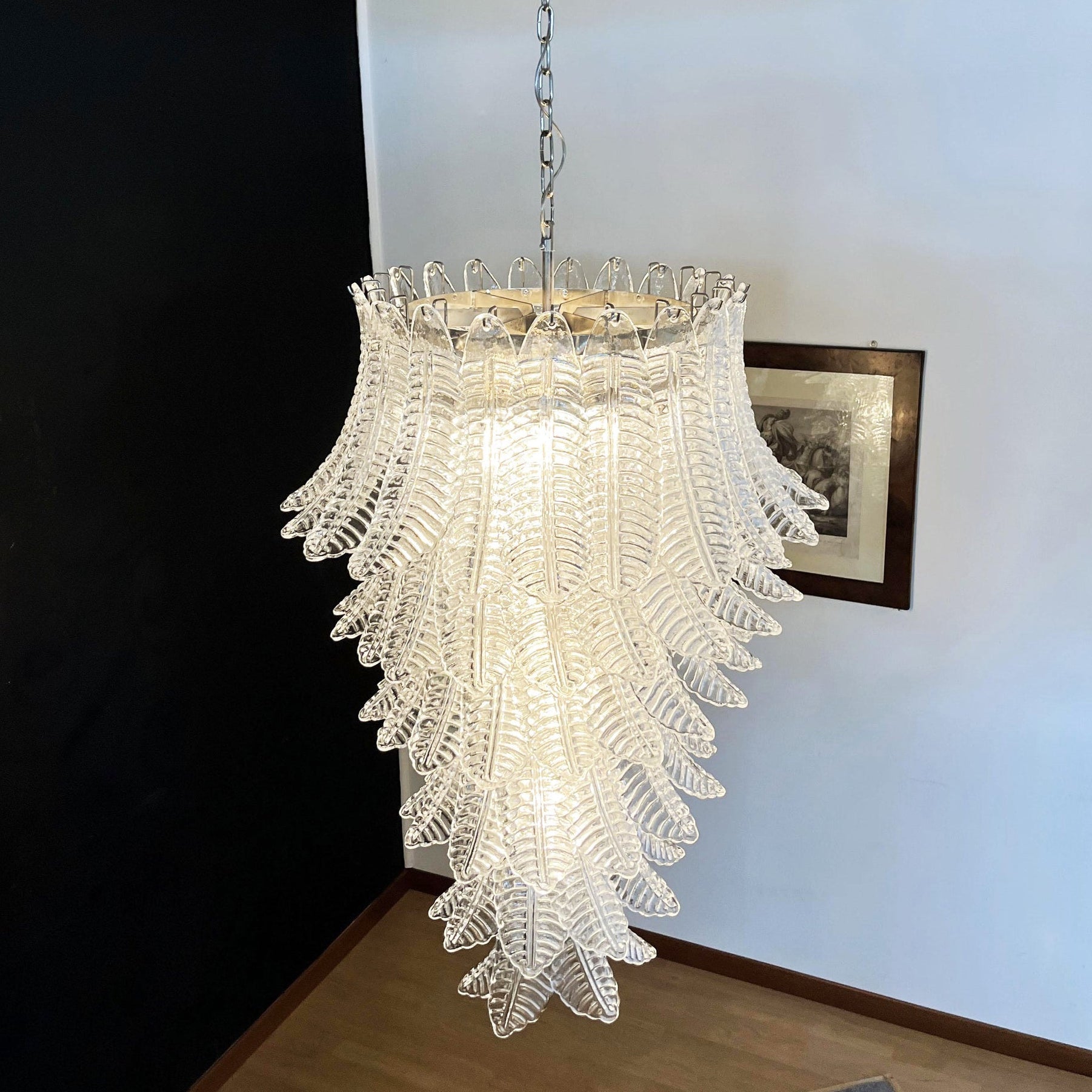 Felci Murano Glass Chandelier - Handcrafted Italian Crystal Ceiling Light Fixture for Dining Room, Living Room & Bedroom | Elegant Home Decor Lighting