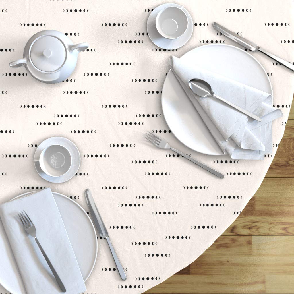 Custom Moon Phase Constellation Galaxy Print Cotton Sateen Tablecloth - 90