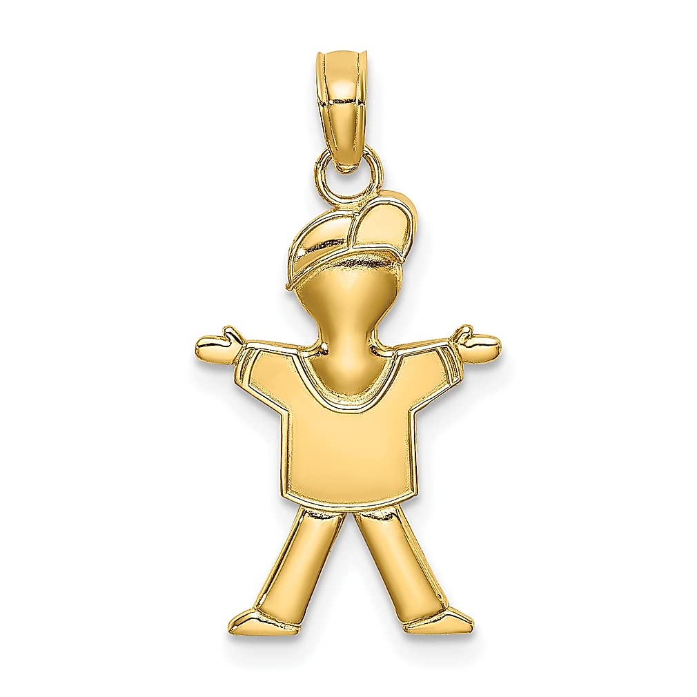 14K Yellow Gold Baby Boy Charm Necklace Pendant - Dainty Fine Jewelry for Women, Mothers & Grandmothers - Perfect Gift for Birthday, Baby Shower & Mother's Day
