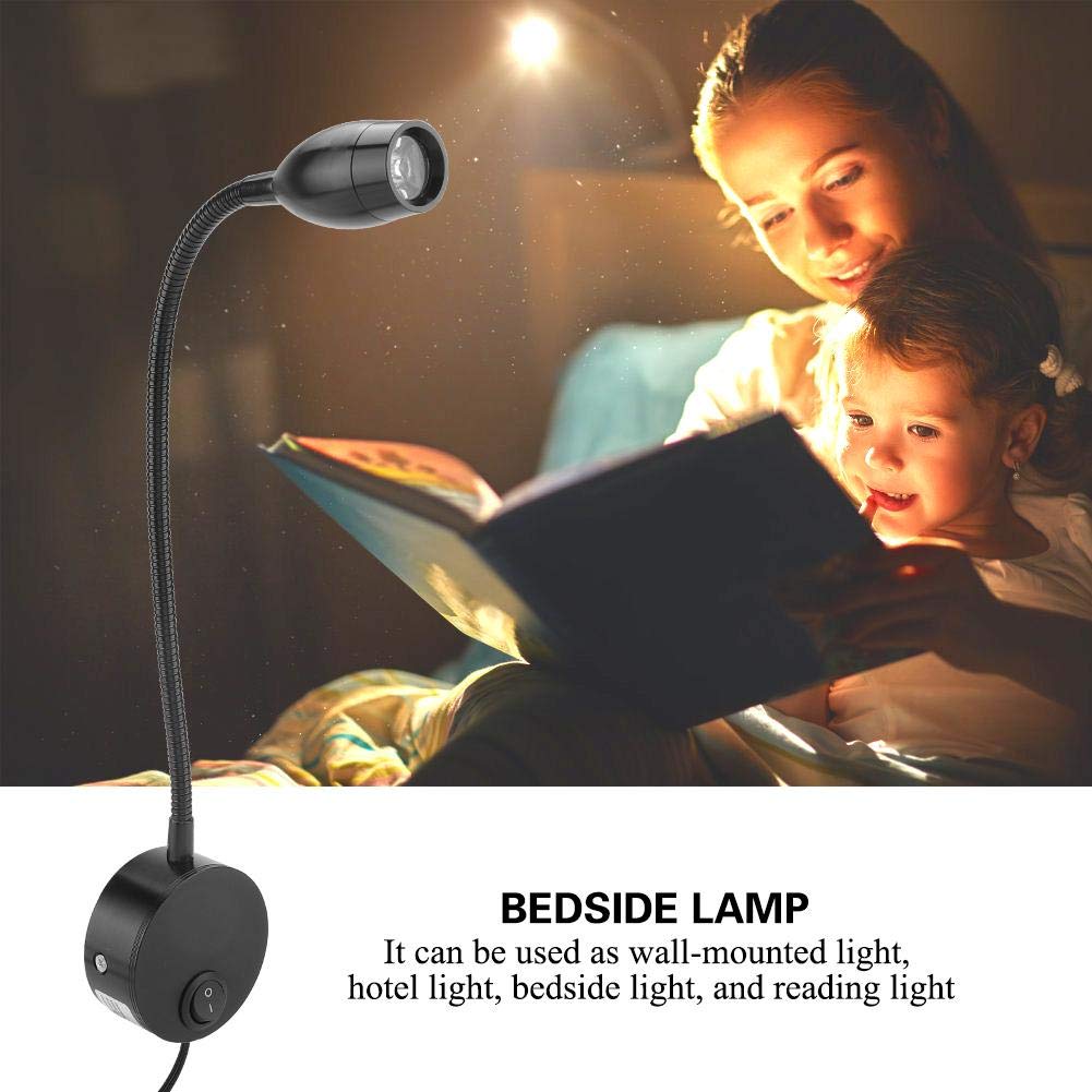 Garosa Adjustable LED Desk Lamp - Touch Control Dimmable Reading Light with Flexible Gooseneck for Bedroom, Office, Study, Workbench, Hotel (50~240V) - Perfect for Night Reading, Studying, and Workspace Lighting