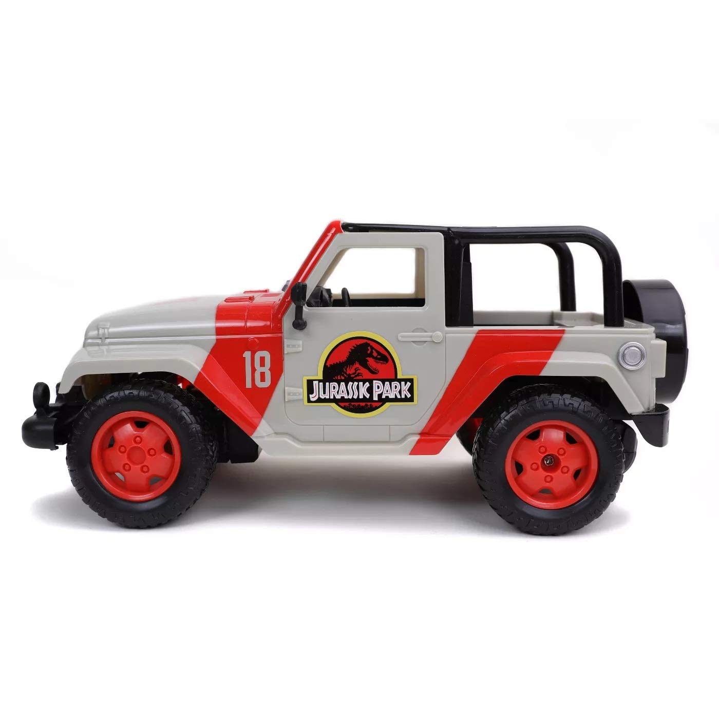 Jada Toys Jurassic World Hollywood Ride 1:16 Scale Remote Control Jeep Wrangler - RC Car with Authentic Jurassic Park Design, Beige Color - Perfect for Movie Fans, Collectors & Dinosaur-Themed Playtime