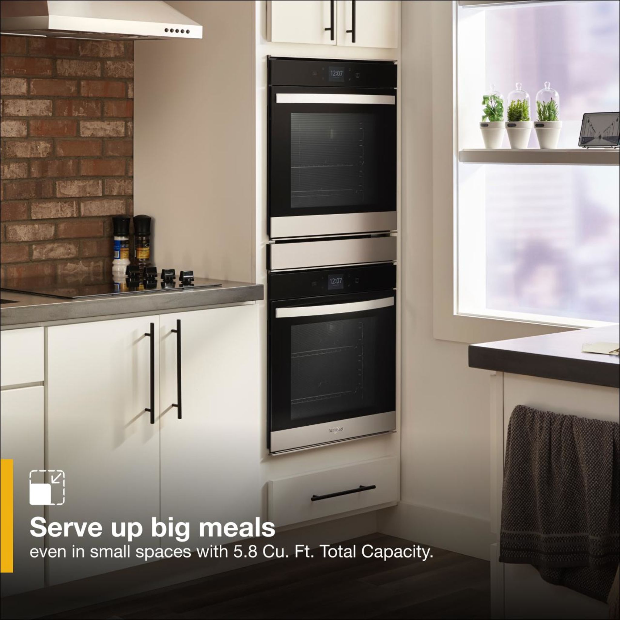 Whirlpool 24 Inch Double Wall Oven with Fingerprint Resistant Stainless Steel (Model WOD52ES4MZ) - Perfect for Modern Kitchens, Baking, and Family Cooking