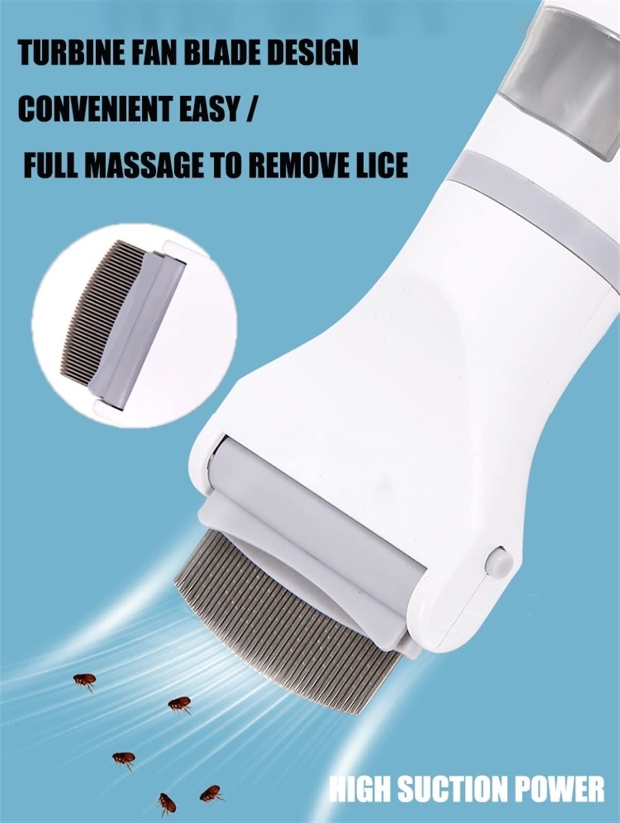 WARQO Electric Lice Comb for Kids, Adults & Pets - Chemical-Free Head Lice Treatment with Night Light Display - Safe & Effective Lice Removal Tool for Home, Travel & School Use